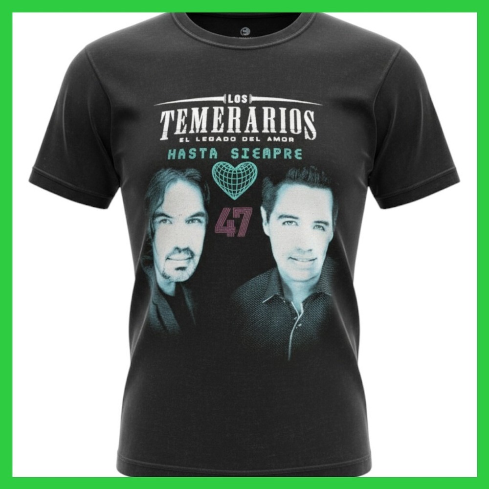 Los Temerarios Hasta Siempre USA Tour 2024 T-Shirt Black 2XL